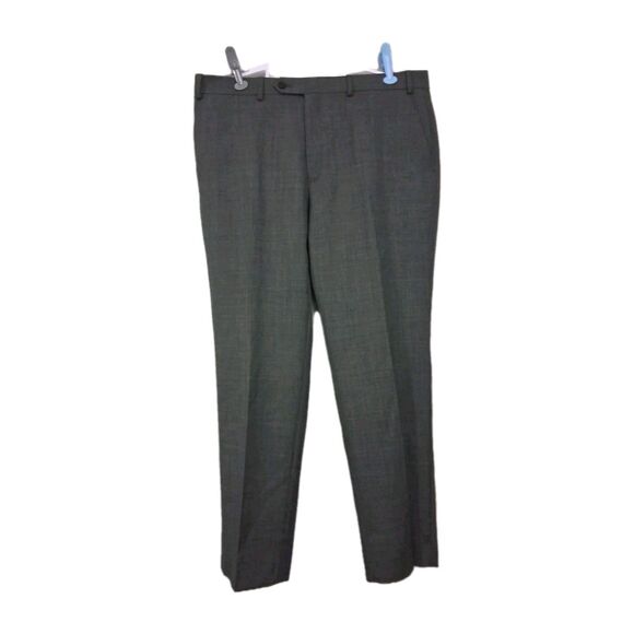 Lauren Ralph Lauren Mens Grey Wool Slacks Flat Front Dress Pants 38 x 30 Pockets - Picture 1 of 9